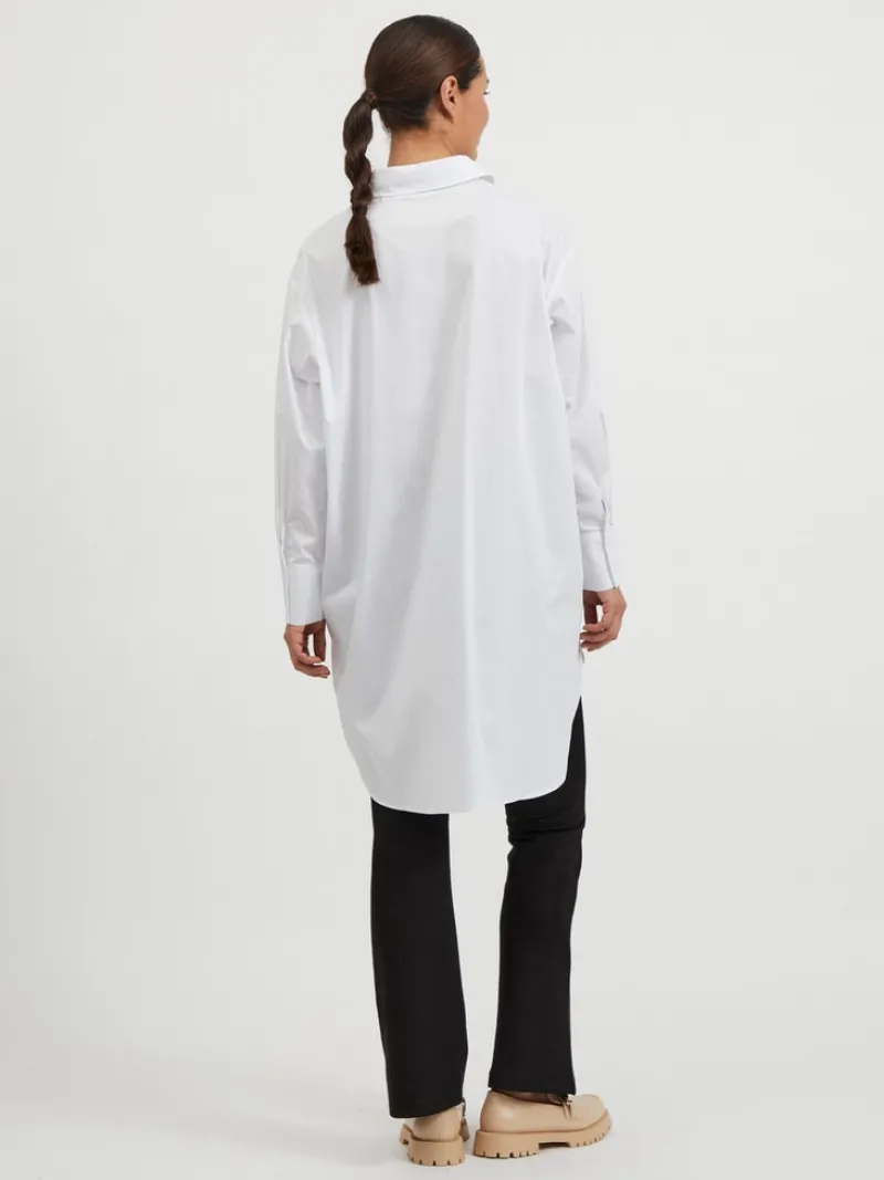 Vila Blusen*VIGIMAS OVERSIZE L/S LONG SHIRT-NOOS optical snow