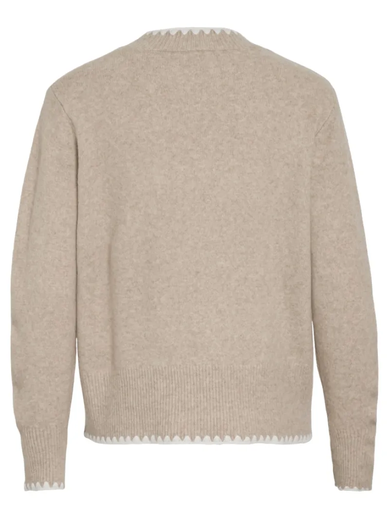 Vila Pullover & Sweatshirts*VIHEFNA STITCH DETAIL KNIT TOP/R/2 natural melange