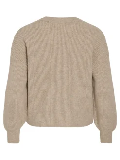 Vila Pullover & Sweatshirts*VIKACHEL O-NECK L/S KNIT TOP/R/1 natural melange