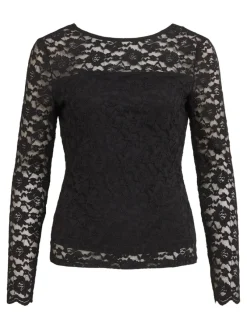 Vila Shirts*VIKALILA LACE L/S TOP Black