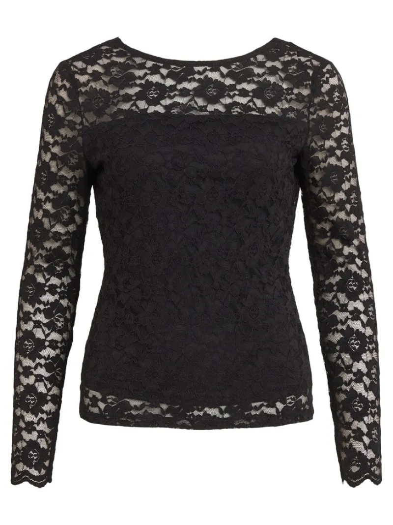 Vila Shirts*VIKALILA LACE L/S TOP Black