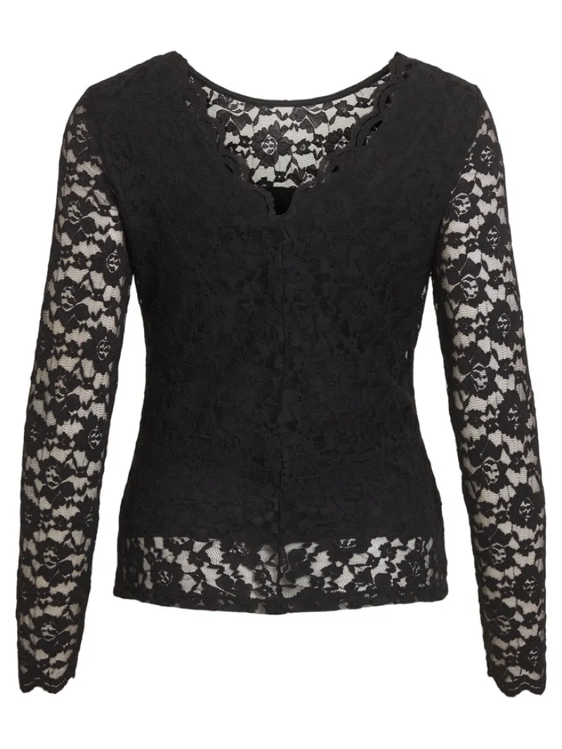 Vila Shirts*VIKALILA LACE L/S TOP Black