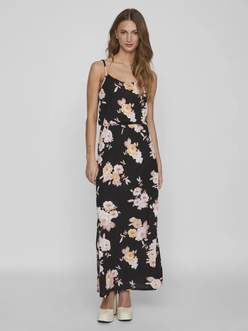 Vila Kleider*VIKAMI STRAP LONG DRESS/KA Black