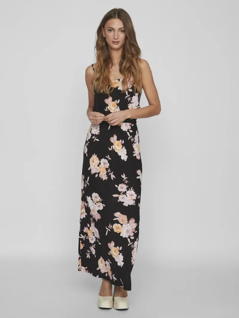 Vila Kleider*VIKAMI STRAP LONG DRESS/KA Black