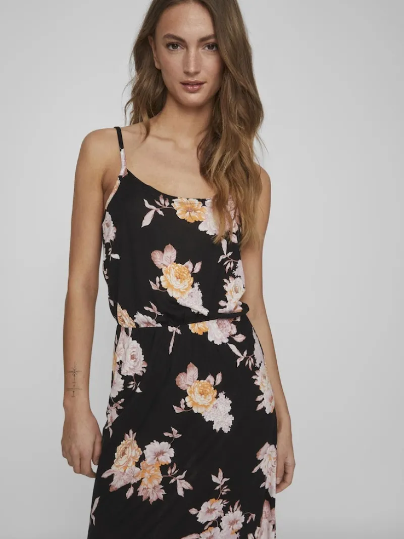 Vila Kleider*VIKAMI STRAP LONG DRESS/KA Black