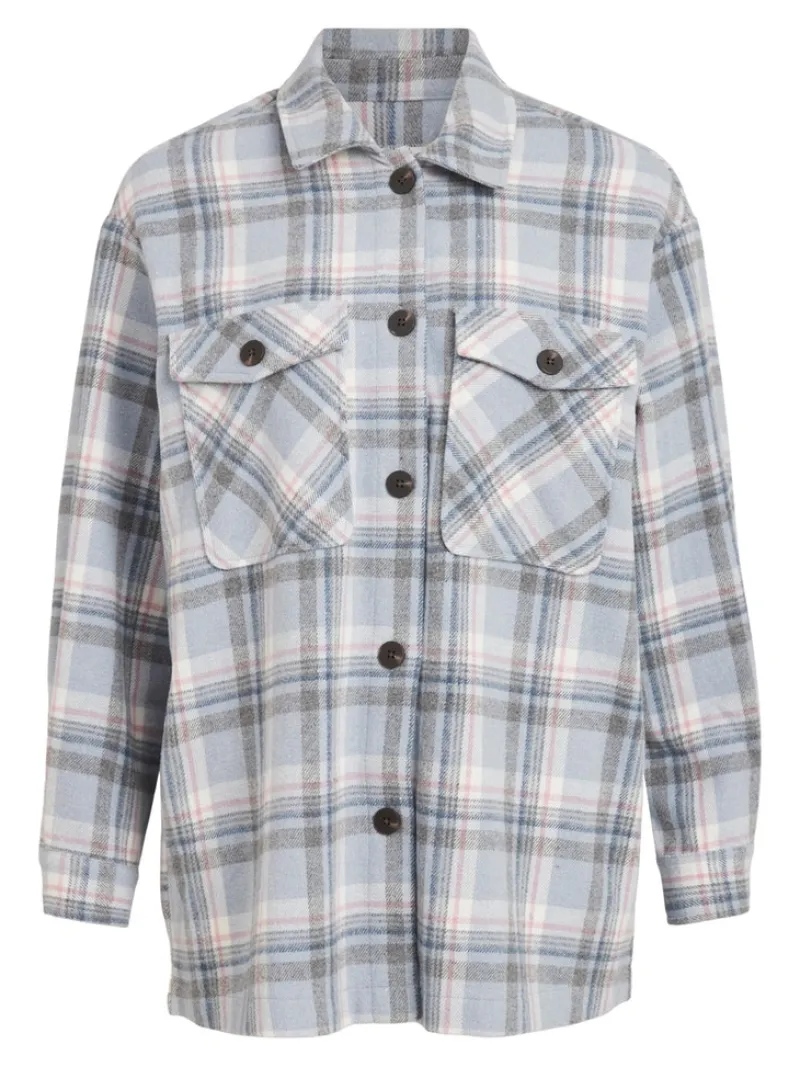 Vila Jacken*VIKIKI L/S SHACKET Cashmere Blue