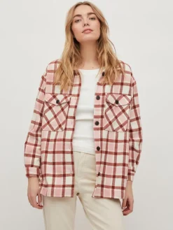 Vila Jacken*VIKIKI L/S SHACKET Cloud Dancer