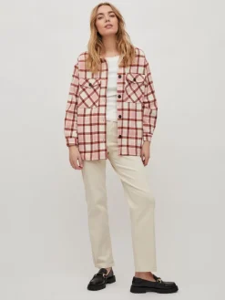 Vila Jacken*VIKIKI L/S SHACKET Cloud Dancer