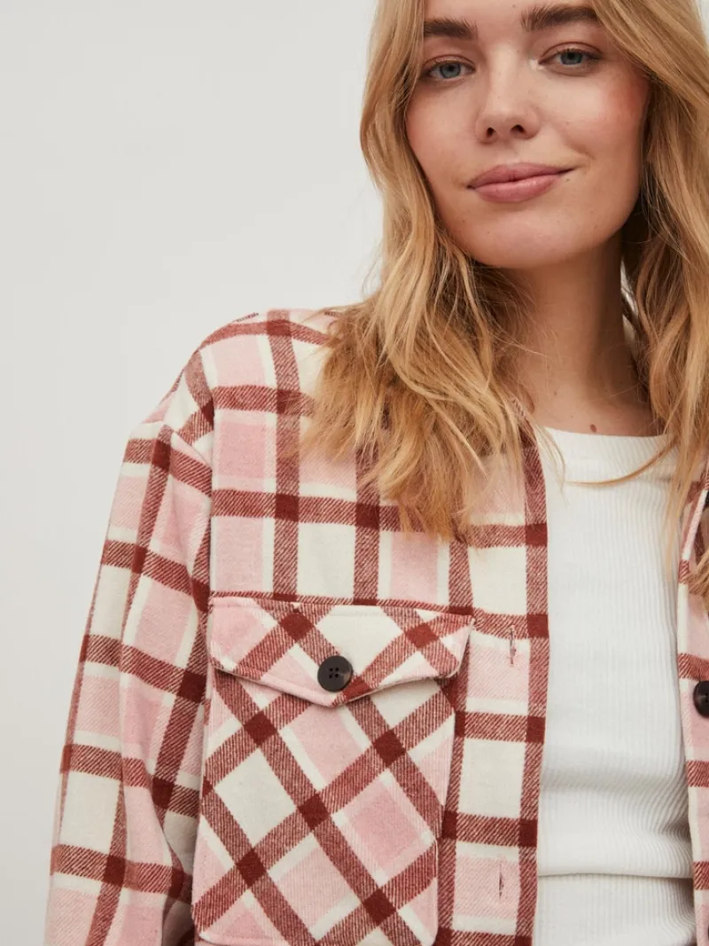 Vila Jacken*VIKIKI L/S SHACKET Cloud Dancer