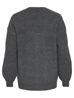 Vila Pullover & Sweatshirts*VIKIMMIS V-NECK L/S KNIT CARDIGAN/R Dark Grey Melange