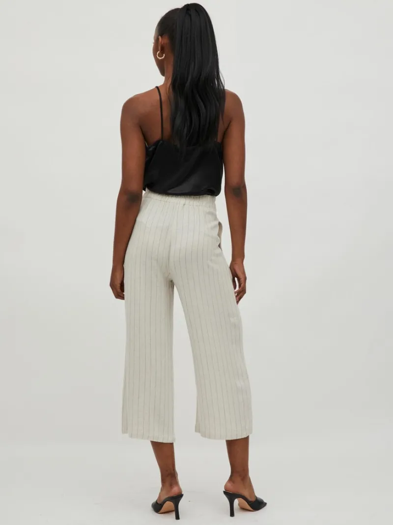 Vila Hosen*VIKULIA HW CROPPED PANTS natural melange