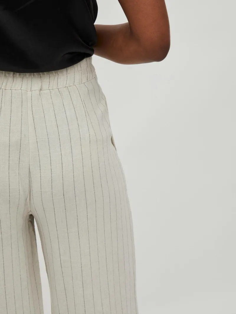 Vila Hosen*VIKULIA HW CROPPED PANTS natural melange