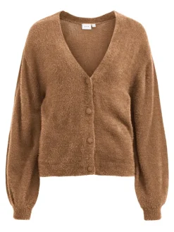 Vila Pullover & Sweatshirts*JULI LS OVERSIZE REV KNIT CARD - FAV toasted coconut