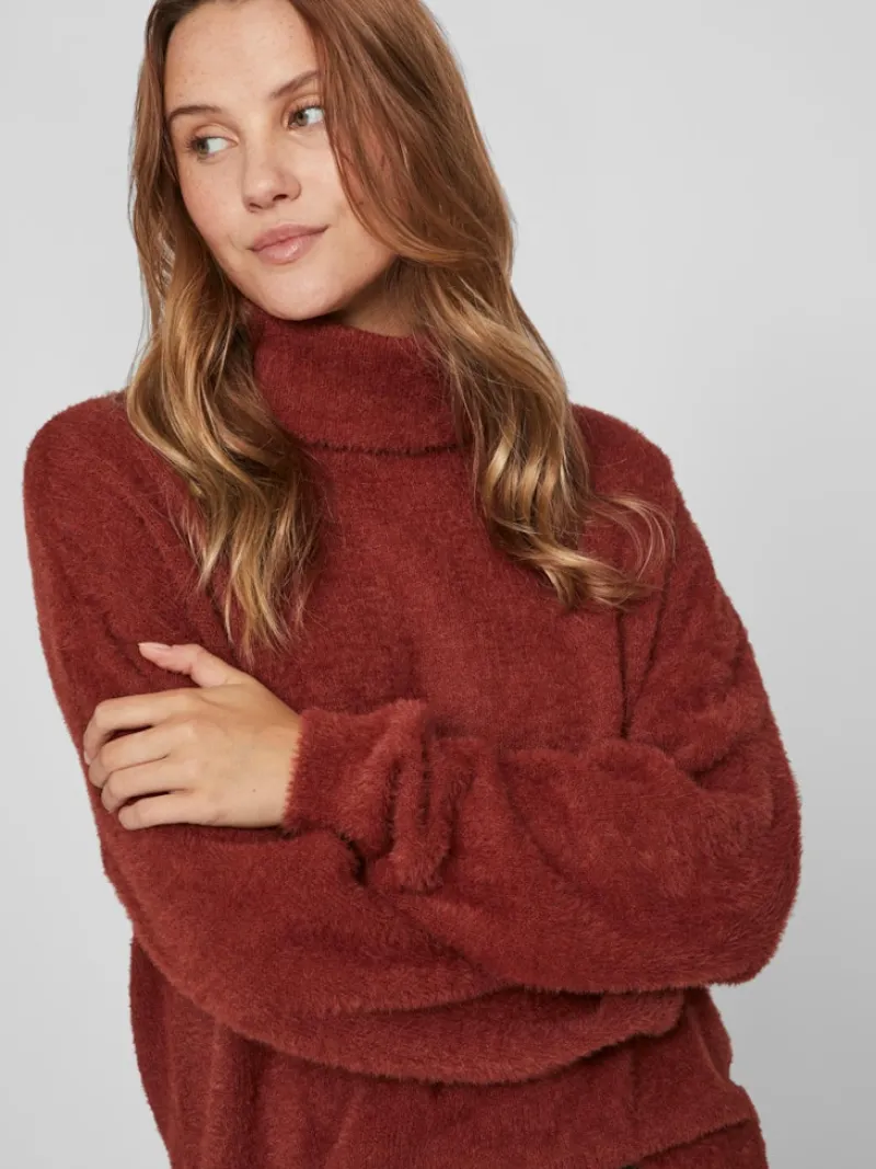 Vila Pullover & Sweatshirts*JULI ROLLNECK L/S KNIT - NOOS Fired Brick