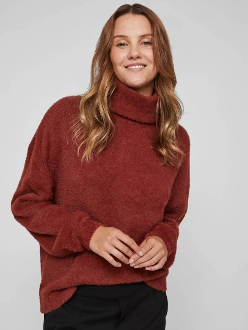 Vila Pullover & Sweatshirts*JULI ROLLNECK L/S KNIT - NOOS Fired Brick