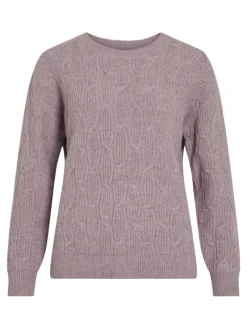 Vila Pullover & Sweatshirts*SSIA O-NECK L/S CABEL KNIT TOP -NOOS toadstool