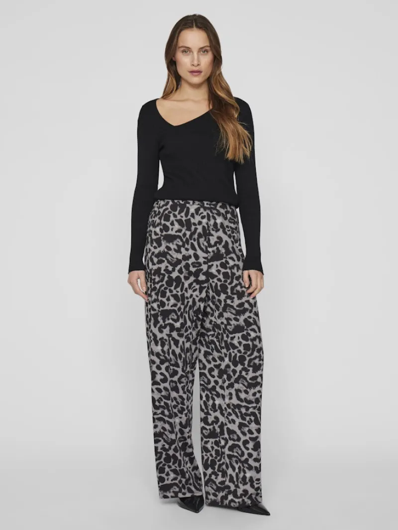 Vila Hosen*VILEOA RW WIDE PANTS - NOOS Glacier Gray