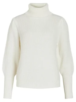 Vila Pullover & Sweatshirts*VILOU NEW ROLLNECK L/S KNIT TOP - NOOS white alyssum