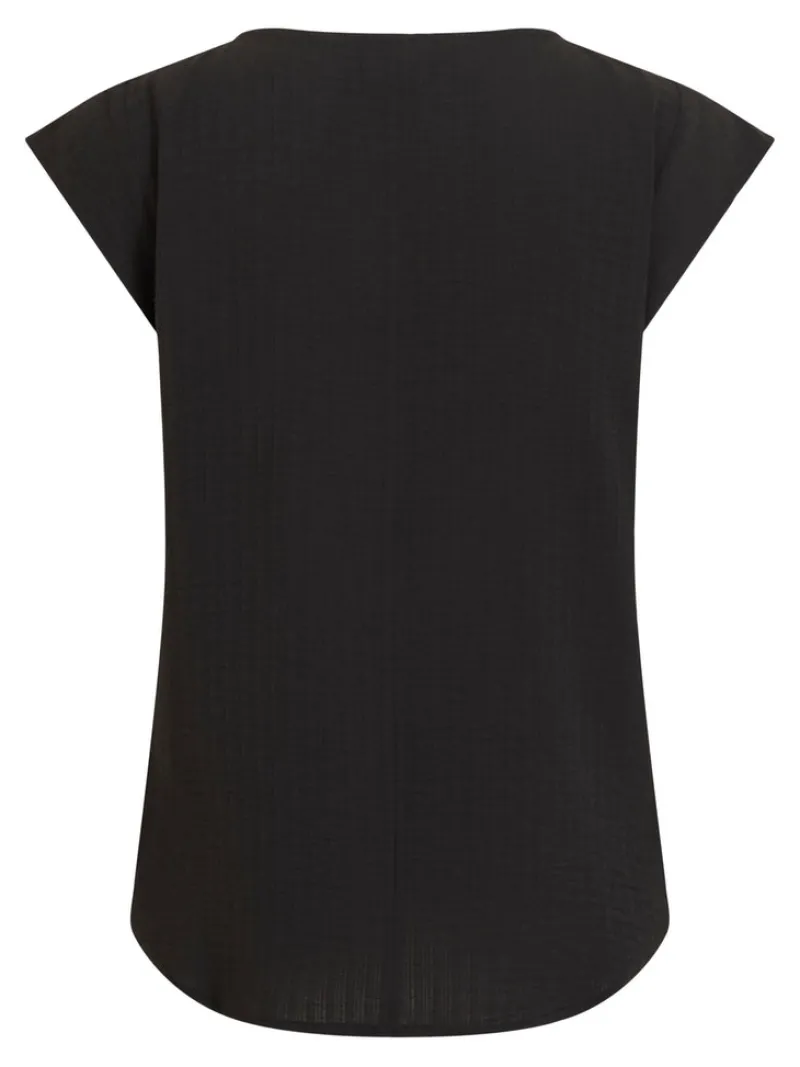 Vila Blusen*VILOVIE CAPSLEEVE TOP/SU - NOOS Black