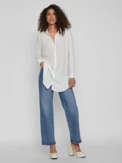 Vila Blusen*VILUCY BUTTON L/S TUNIC - NOOS Snow White