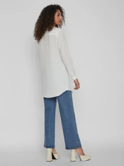 Vila Blusen*VILUCY BUTTON L/S TUNIC - NOOS Snow White