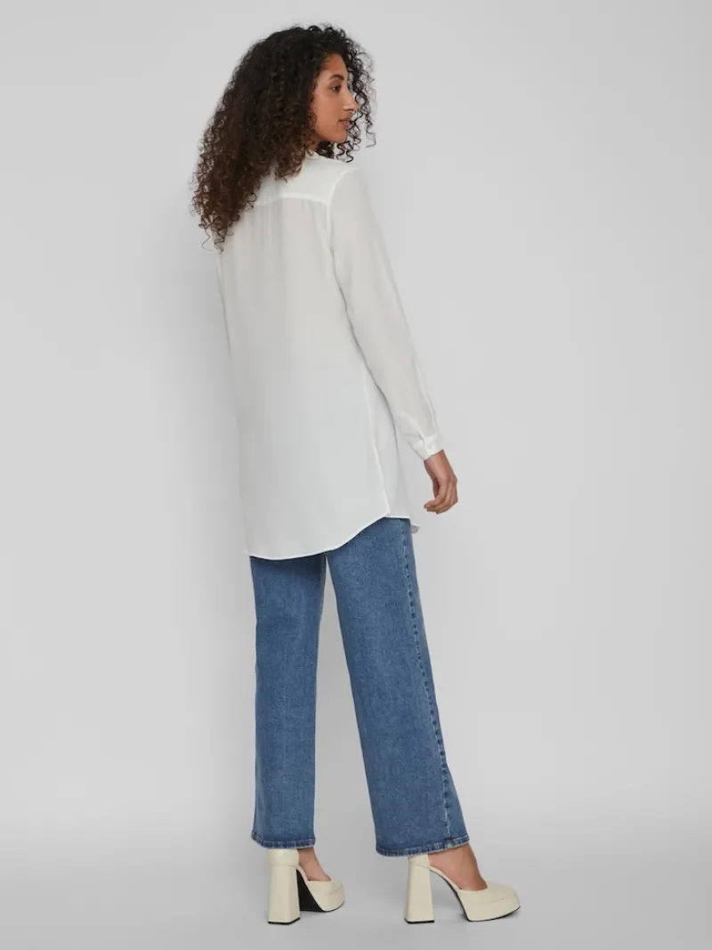 Vila Blusen*VILUCY BUTTON L/S TUNIC - NOOS Snow White