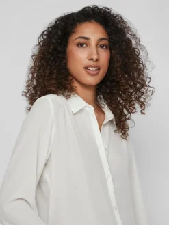 Vila Blusen*VILUCY BUTTON L/S TUNIC - NOOS Snow White
