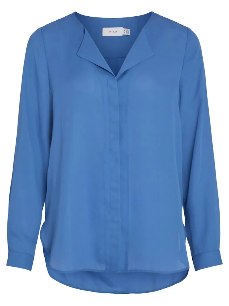 Vila Blusen*VILUCY L/S SHIRT - NOOS blau2