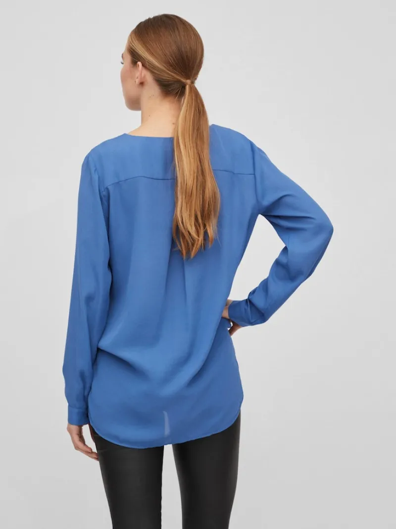 Vila Blusen*VILUCY L/S SHIRT - NOOS blau2