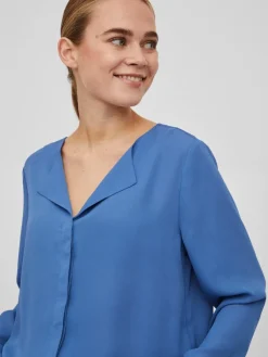 Vila Blusen*VILUCY L/S SHIRT - NOOS blau2