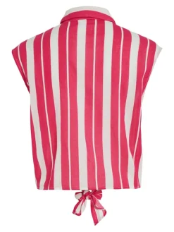 Vila Blusen*VILULLY S/L TIE TOP pink yarrow