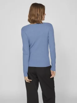 Vila Pullover & Sweatshirts*VIMAXINIA L/S SQUARE-NECK KNIT TOP coronet blue