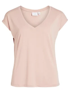 Vila Shirts*VIMODALA V-NECK S/S TOP/SU - NOOS Misty Rose