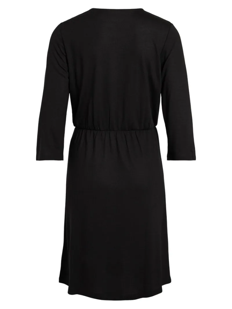 Vila Kleider*VIMOONEY 3/4 WRAP DRESS Black