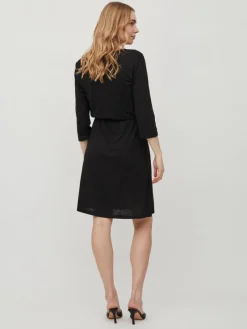 Vila Kleider*VIMOONEY 3/4 WRAP DRESS Black