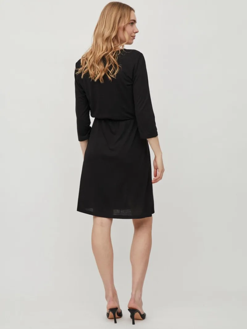 Vila Kleider*VIMOONEY 3/4 WRAP DRESS Black