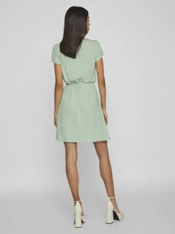 Vila Kleider*VIMOONEY S/S STRING DRESS /1/KA Cameo Green