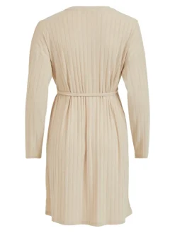 Vila Kleider*VINATHA L/S O-NECK DRESS/SU Cement