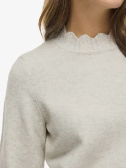 Vila Pullover & Sweatshirts*VINIKOLINA O-NECK L/S KNIT TOP - NOOS Super Light Natural Melan