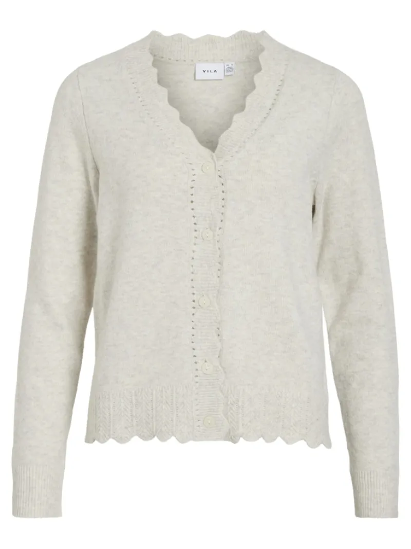 Vila Pullover & Sweatshirts*VINIKOLINA V-NECK L/S KNIT CARDIGAN Super Light Natural Melan