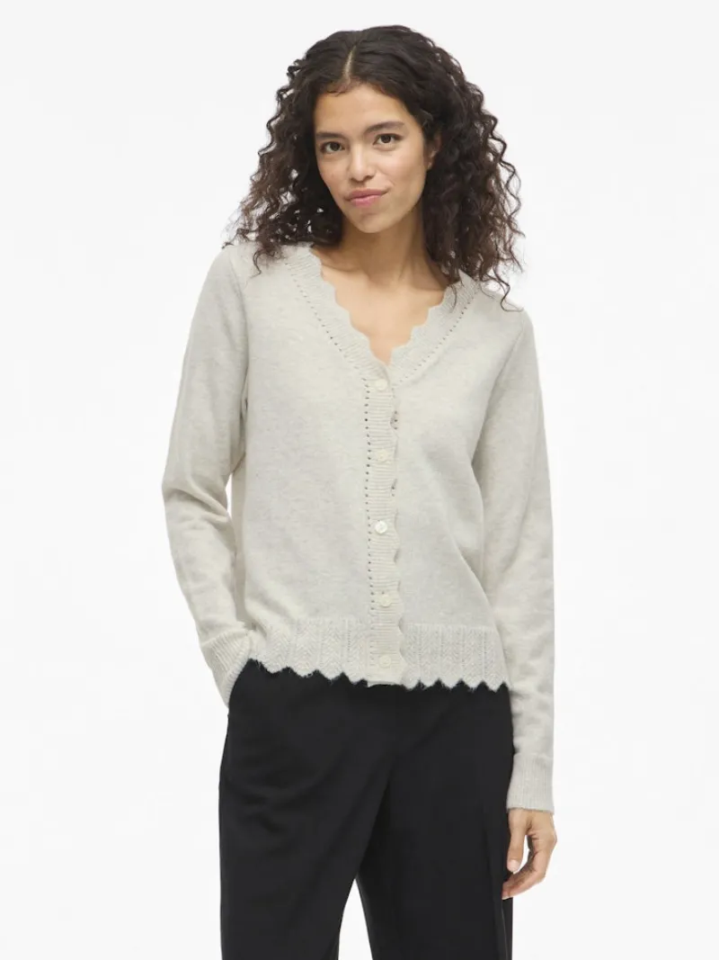 Vila Pullover & Sweatshirts*VINIKOLINA V-NECK L/S KNIT CARDIGAN Super Light Natural Melan