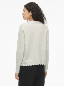 Vila Pullover & Sweatshirts*VINIKOLINA V-NECK L/S KNIT CARDIGAN Super Light Natural Melan