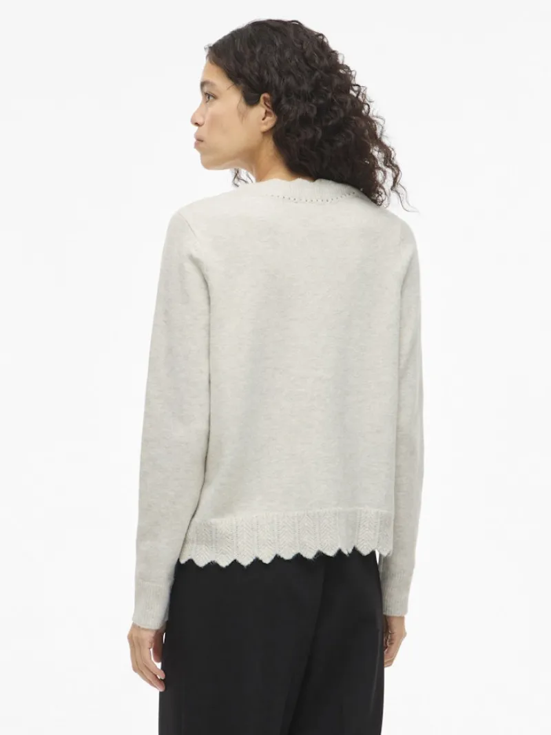 Vila Pullover & Sweatshirts*VINIKOLINA V-NECK L/S KNIT CARDIGAN Super Light Natural Melan
