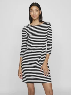 Vila Kleider*VININNY 3/4 O-NECK DRESS - NOOS black beauty