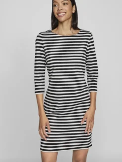 Vila Kleider*VININNY 3/4 O-NECK DRESS - NOOS black beauty
