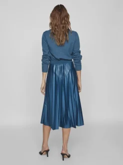 Vila Röcke*VINITBAN MIDI SKIRT - NOOS moroccan blue