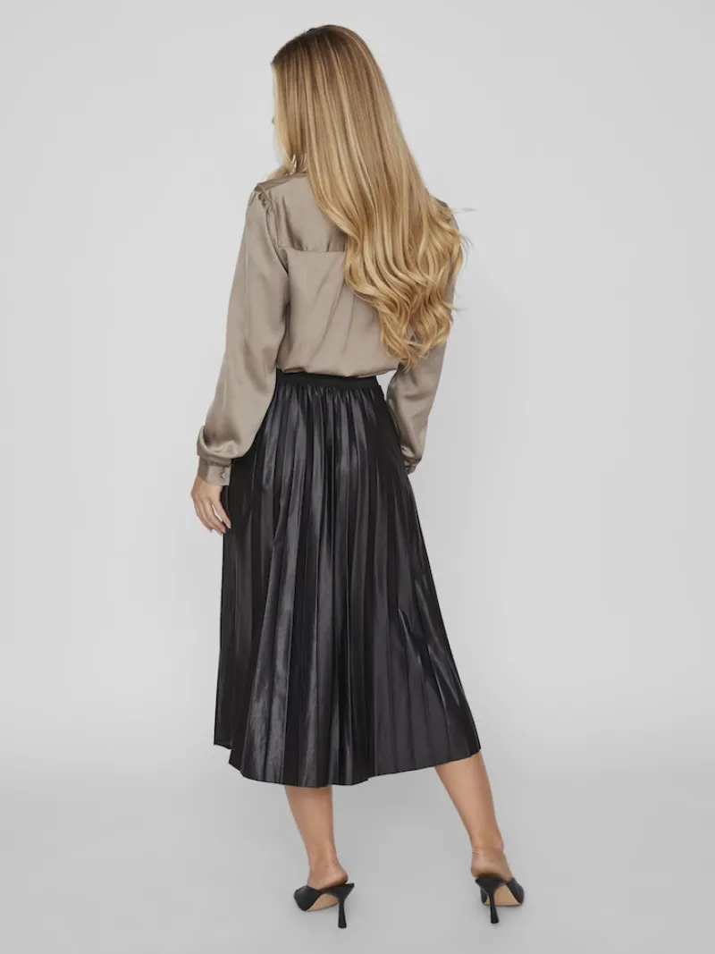 Vila Röcke*VINITBAN MIDI SKIRT - NOOS Black