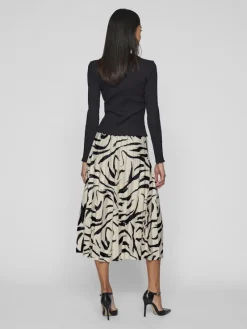 Vila Röcke*VINITBAN PRINT MIDI SKIRT - NOOS birch6