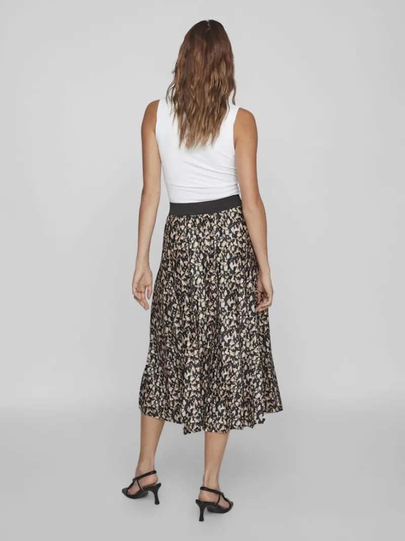 Vila Röcke*VINITBAN PRINT MIDI SKIRT - NOOS black1