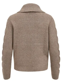 Vila Pullover & Sweatshirts*VIOALY L/S ZIPPER KNIT TOP/SU/PB Portabella